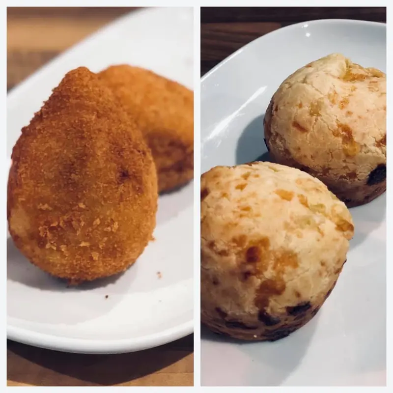 Coxinha and cheesebread