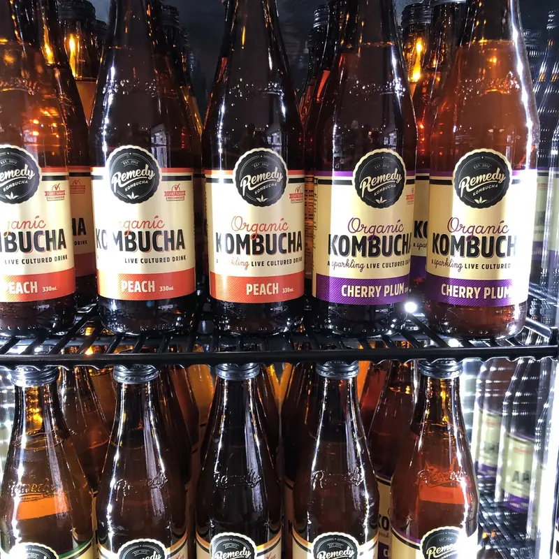 Kombucha in the fridge