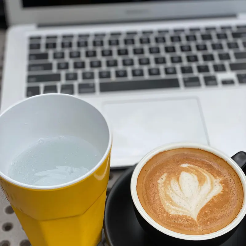 Latte art on the counter
