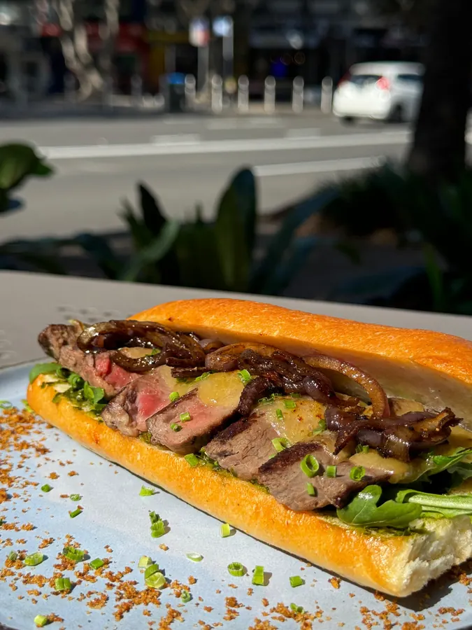 Picanha steak sandwich on panini